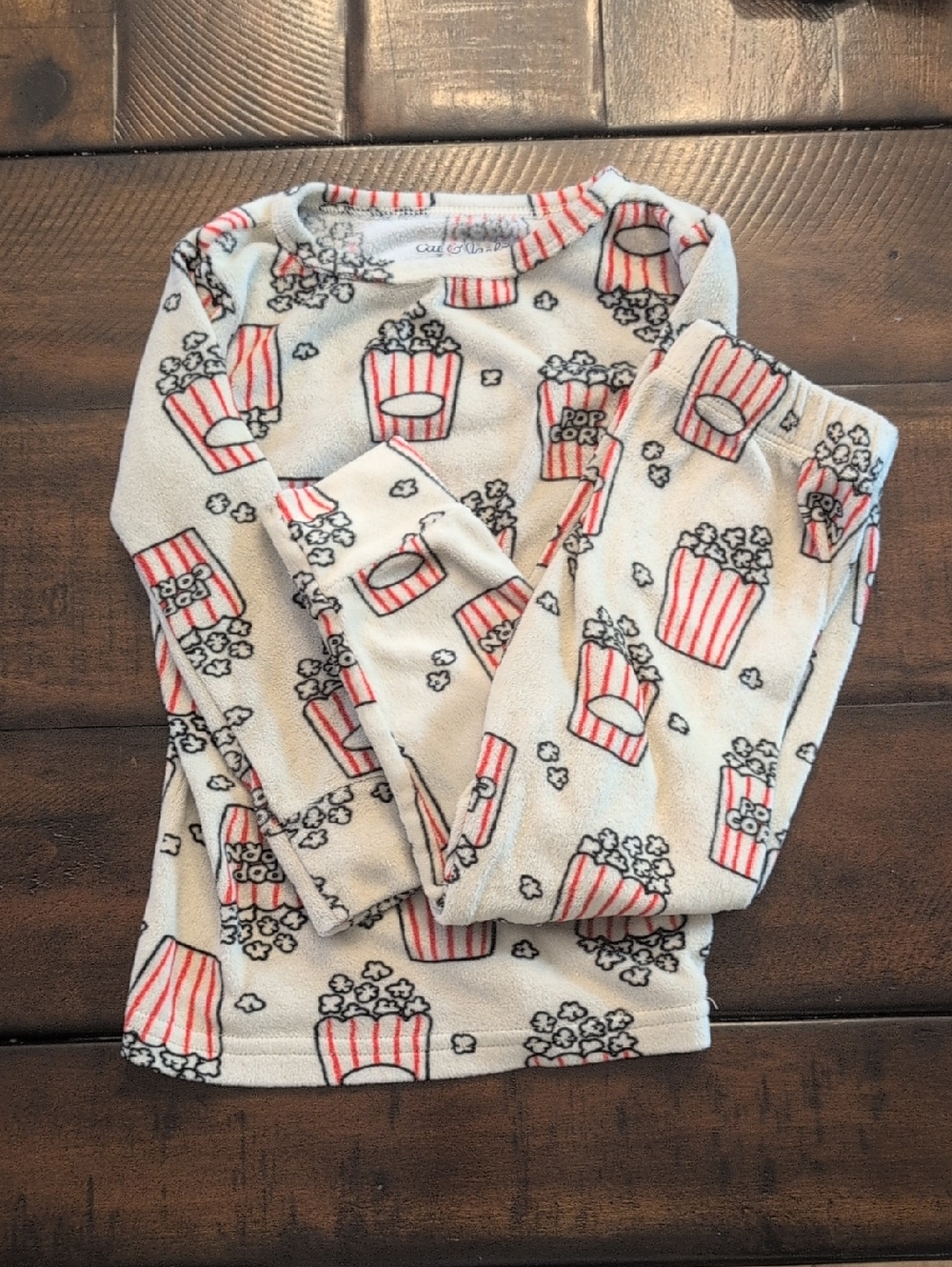 Cat & Jack Cream Popcorn Pajama Set Toddler 2T